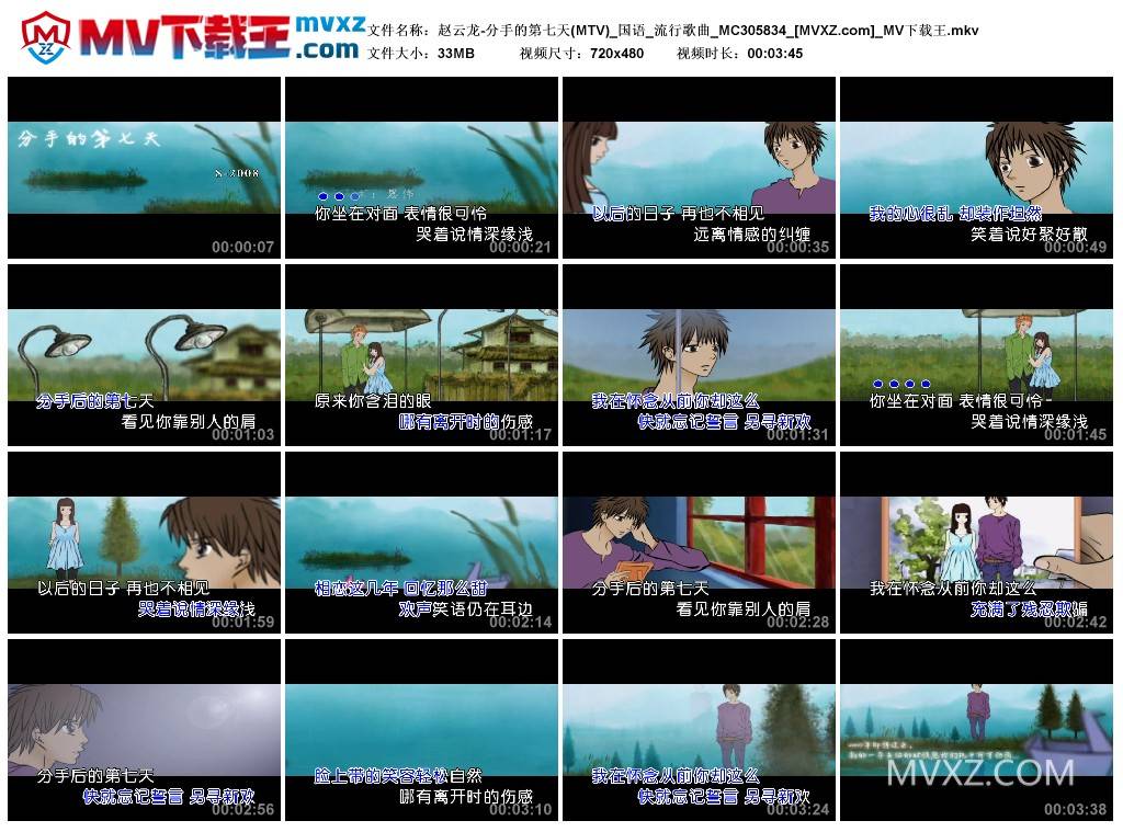 赵云龙-分手的第七天(MTV)_国语_流行歌曲_MC305834